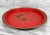 Mid-Century Modern Mid-Century Modern Peacock Motif Oval Red & Gold Serving Tray For Sale - Image 3 of 6