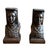 This striking pair of antique cast iron chenets (firedogs / andirons) features finely cast busts of women in stylized...