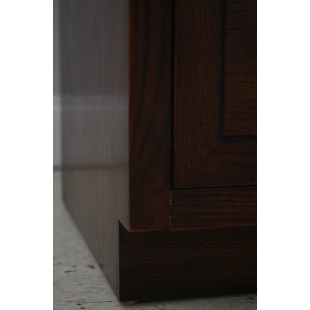 Henredon Campaign Style Oak 2 Over 2 Drawer Chest For Sale - Image 11 of 18