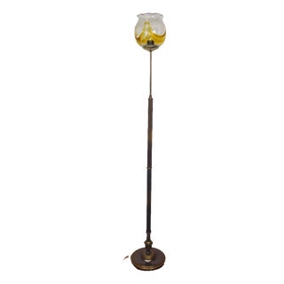 Brass and Glass Floor Lamp from Unbekannt, 1980s For Sale