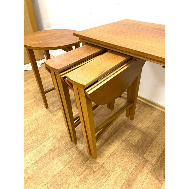 Vintage Nesting Tables from Paul Hundevad, Czech, 1960s, Set of 5 For Sale - Image 3 of 11