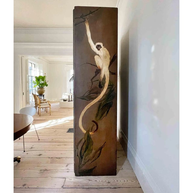Folding Screen Large Antique Wooden Hand Painted For Sale - Image 12 of 12