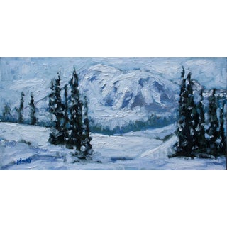 "Mt. Rainier Paradise" Contemporary Winter Landscape Oil Painting For Sale