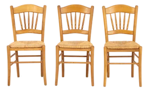 French Provincial Style Beech Side Chairs, 3