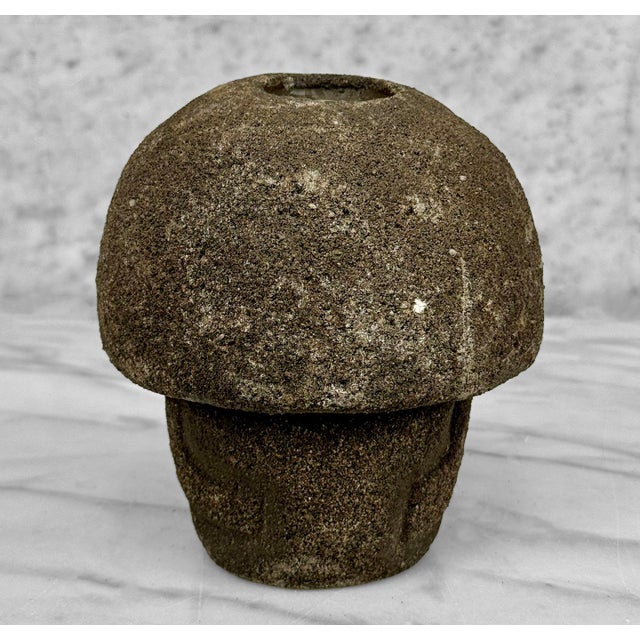 Mid-Century Brutalist Tiki Mushroom Owl Wax Candle Sculpture For Sale - Image 6 of 10