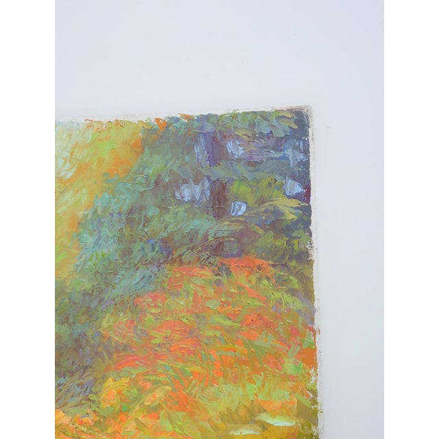 Late 20th Century Robert Longley Impressionist Cottage Garden Painting For Sale - Image 4 of 8