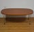 1980s Cherry and Chrome Oval Coffee Table For Sale - Image 9 of 9