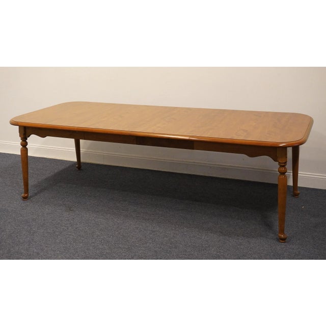 American Ethan Allen Heirloom Nutmeg Maple Colonial Early American 96" Dining Table 10-6163p For Sale - Image 3 of 12