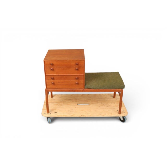 A wonderfully characterful 1960s Swedish "Casino" telephone bench by Sven Engström and Gunnar Myrstrand for Tingströms....