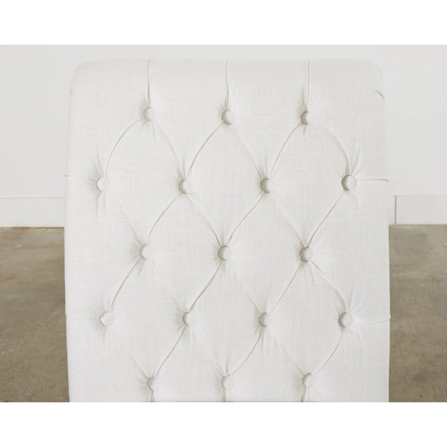 Early 21st Century Set of Fourteen Tufted Scroll Back Dining Chairs For Sale - Image 5 of 12