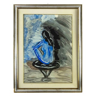 Grazia Mottes, Nude from the Back, Mixed Media, 1987 For Sale