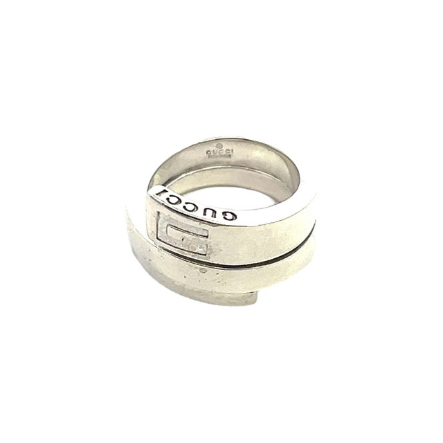 1990s Gucci Estate Ring Size 5 Sterling Silver 13.5 mm For Sale - Image 4 of 5