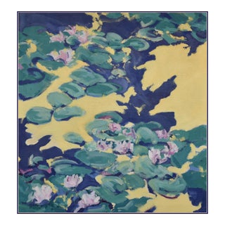 "Maui Meadows Lily Pond #2" Expressionist Landscape Original Painting by George Brinner For Sale