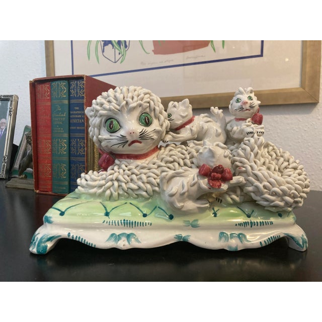 1950’s Italian Pottery Spaghetti Cat With Kittens, Marked Italy Under Glaze For Sale - Image 13 of 13