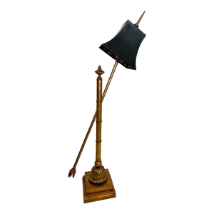 Vintage Hollywood Regency Gold Gilt Arrow Table Lamp