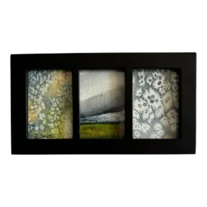 Miniature Trio of Original Watercolor Paintings Signed and Framed