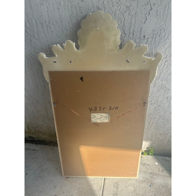 1980s Palm Beach Regency Style Mirror With Shell Detail For Sale - Image 5 of 10