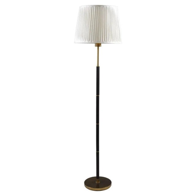 Swedish Brass and Wood Floor Lamp attributed to Boréns, 1960s For Sale - Image 10 of 10