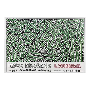 Keith Haring 1985 Louisiana Modern Art Exhibition Poster, Framed