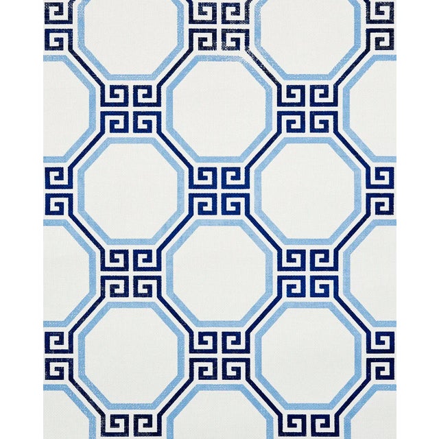 Schumacher Sample - Schumacher Octavia Paperweave Wallpaper in Marine For Sale - Image 4 of 7