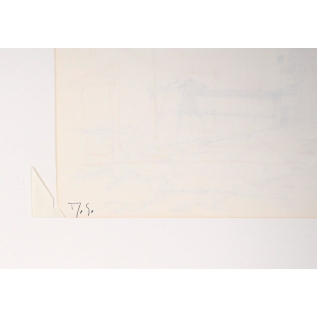 Paper Lighthouse at the Shore — Impressionist Pen and Ink Landscape Drawing by Laurence Sisson For Sale - Image 7 of 7