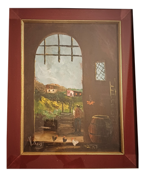 V. Cresci, Country Landscape,1890s, Oil on Canvas, Framed