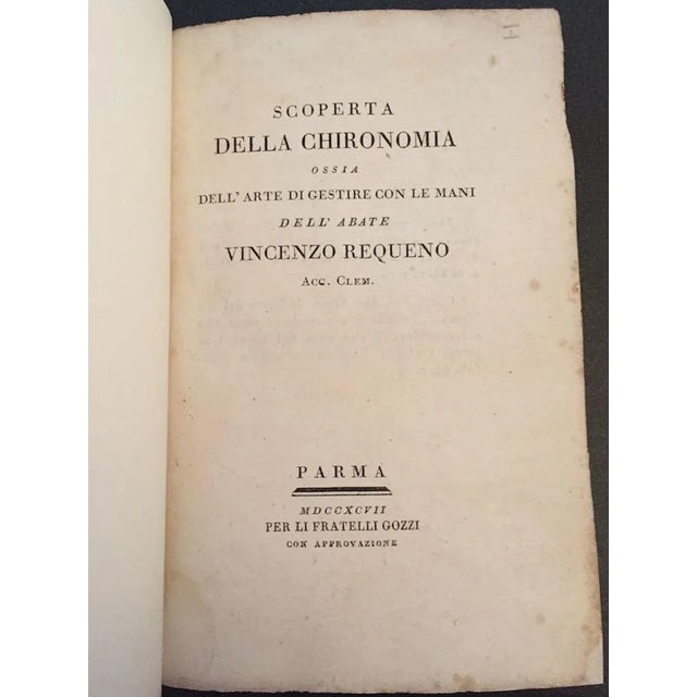 Scoperta della Chironimia ossia dell'arte di gestire con le mani\. - 1797 1797 For Sale - Image 4 of 5