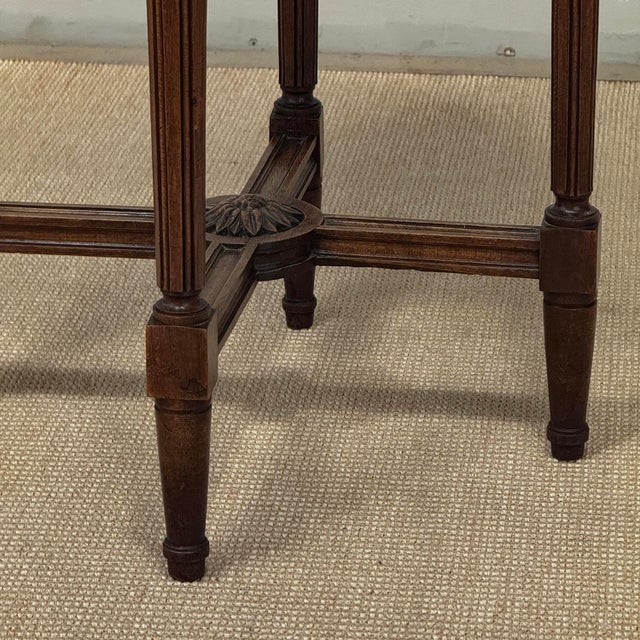 Antique French Louis XVI Style Hand Carved Walnut Guéridon ~ Side Table For Sale - Image 14 of 17