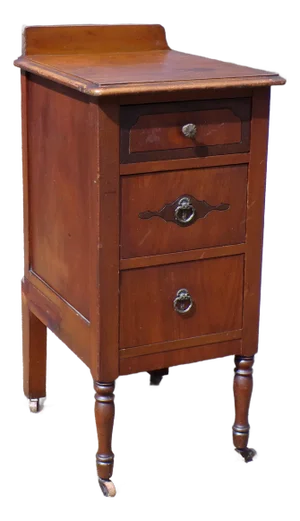 Vintage Art Deco Nightstand End Table Walnut Bedroom Stand Bedside Table