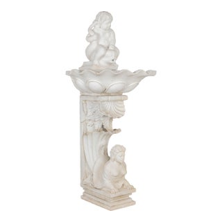 Italian White Marble Birdbath or Garden Sculpture For Sale