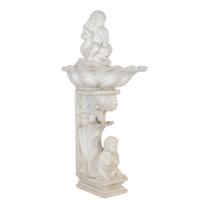 Italian White Marble Birdbath or Garden Sculpture