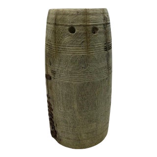 Vintage Indian Wood Vessel For Sale