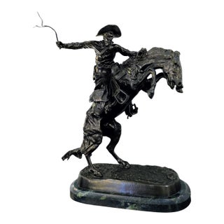 1940s Limited-Edition (38/100) Bronze Sculpture: "Bronco Buster" by Frederic Remington For Sale