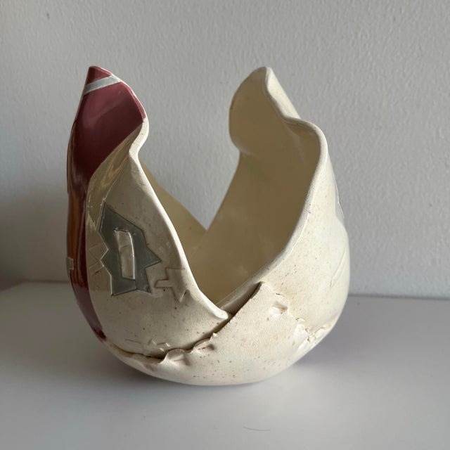 1980s Postmodern Memphis Style Studio Pottery Vase, Signed Barbara Demery For Sale - Image 9 of 10