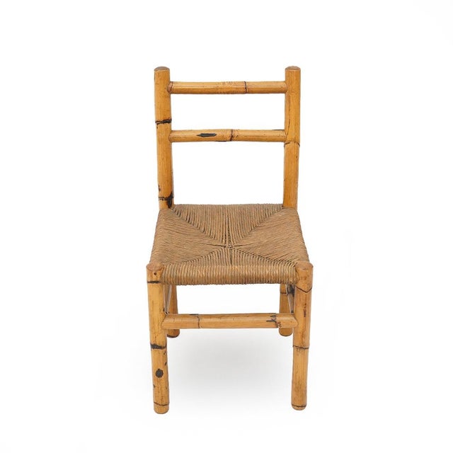 Wood Vintage Chairs in Rattan and Woven Straw, 1960s, Set of 4 For Sale - Image 7 of 16