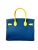 Hermès Hermes 30cm Birkin Hss Electric Blue Yellow Soufre and Etoupe Bicolor Mysore Leather For Sale - Image 4 of 9