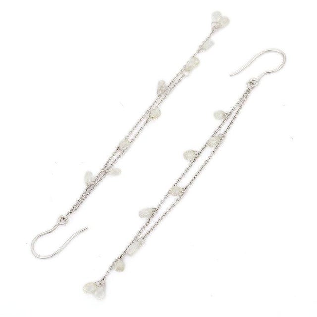Shoulder Dust 3.17 Carat Diamond Double Chain Dangle Earrings - 2 Pieces For Sale In New York - Image 6 of 10