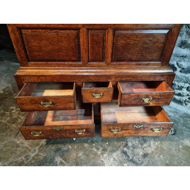 Antique English Oak Cabinet with Drawers, 1800 For Sale - Image 10 of 18