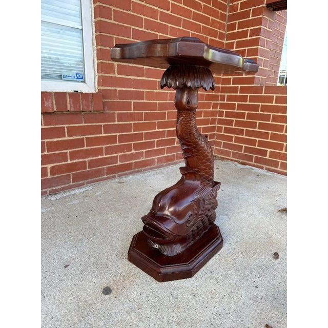 Traditional Mahogany Dolphin Pedestal Table Circa 19-C For Sale - Image 3 of 8
