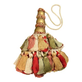 1980s Multi Colored Red, Green, Gold, Rose & Cream Gigantic Tassel For Sale