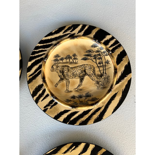 Vintage Safari Animal Decorative Wall Plates- Set of 4 For Sale - Image 4 of 6