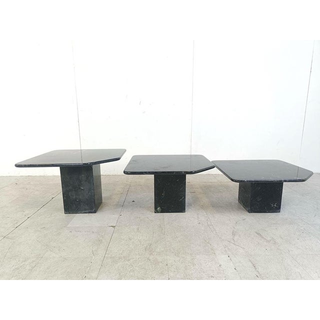 Vintage Marble Nesting Tables, 1970s, Set of 3 For Sale - Image 10 of 12