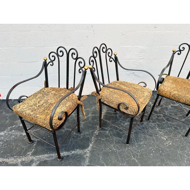 Sienna Late 20th Century Mario Papperzini Style Iron Bronze Dining Chairs- Set of 4 For Sale - Image 8 of 11