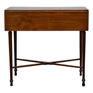 19th Century English Mahogany Drop-Leaf Table with Slender Tapering Legs For Sale