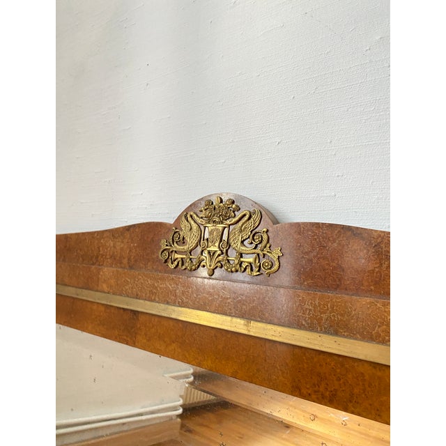 Second Empire Horizontal Mirror in Walnut Burl and Gilt Bronze For Sale - Image 9 of 11