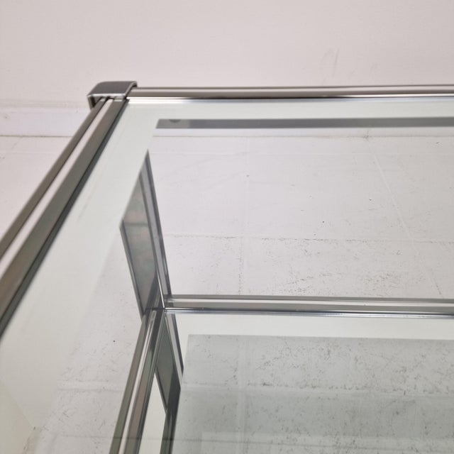 Vintage Glass & Metal Coffee Table, 1990s For Sale - Image 9 of 10