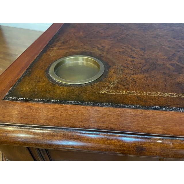 Leighton Hall Traditional Mahogany Game Table - Showroom Sample For Sale - Image 11 of 12