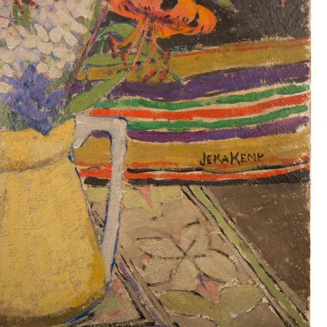 Early 20th Century Jeka Kemp (Scottish, 1876–1966) "No 6 Fleurs" Signed Still Life For Sale - Image 5 of 9