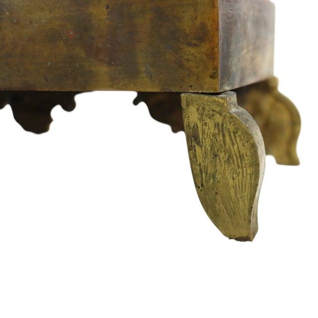 French Empire Figural Gilt Bronze Silk Thread Movement Mantle Clock C1830 For Sale - Image 9 of 11