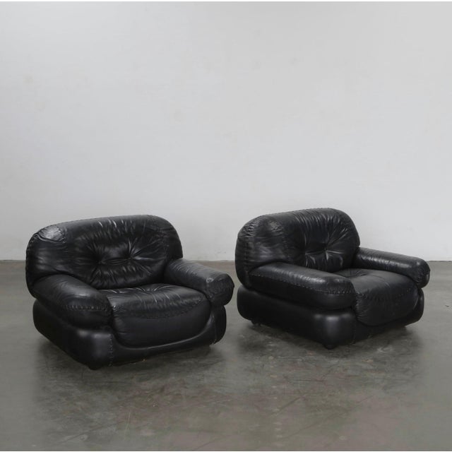 Pair of 1970’s Adriano Piazzesi Stitched Leather Lounge Chairs For Sale - Image 18 of 18